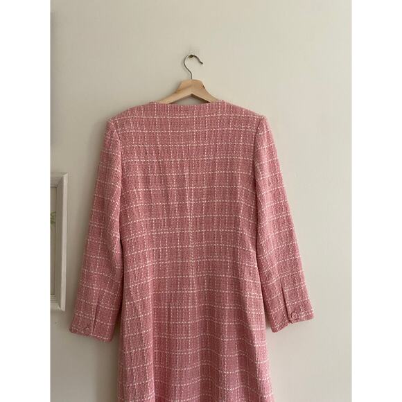 FAVORITE DAUGHTER Pink Tweed Long Sleeve Mini Dress Size 8 - Picture 3 of 8